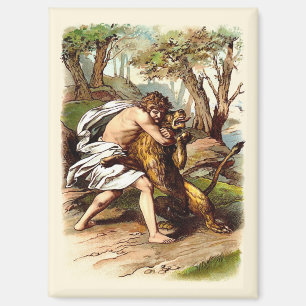 Samson And The Lion Magnet