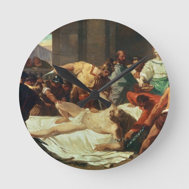 Samson betrayed by Delilah (oil on canvas) Round Clock (Front)