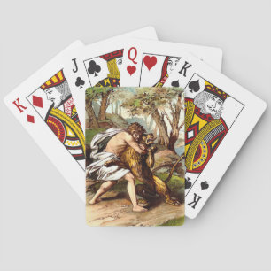 samson killing a small lion playing cards