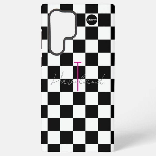 Samsung and iPhone Cell Case - HAMbyWG Checkers (Back)