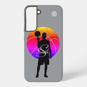 Samsung Cell Phone Case Basketball Graphic w Name