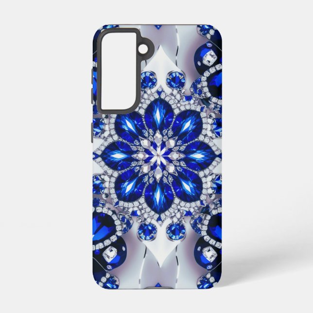 Samsung Galaxy S21 Case Blue White Colours (Back)