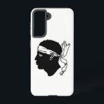 Samsung Galaxy S21 Case Flag of Corsica, France<br><div class="desc">Transform your Samsung Galaxy S21 into a symbol of Corsican pride with our exclusive cover featuring the flag of Corsica! Crafted with meticulous attention to detail, this cover proudly showcases the iconic design of the Corsican flag. The flag features a white Moor's head wearing a bandanna on a field of...</div>