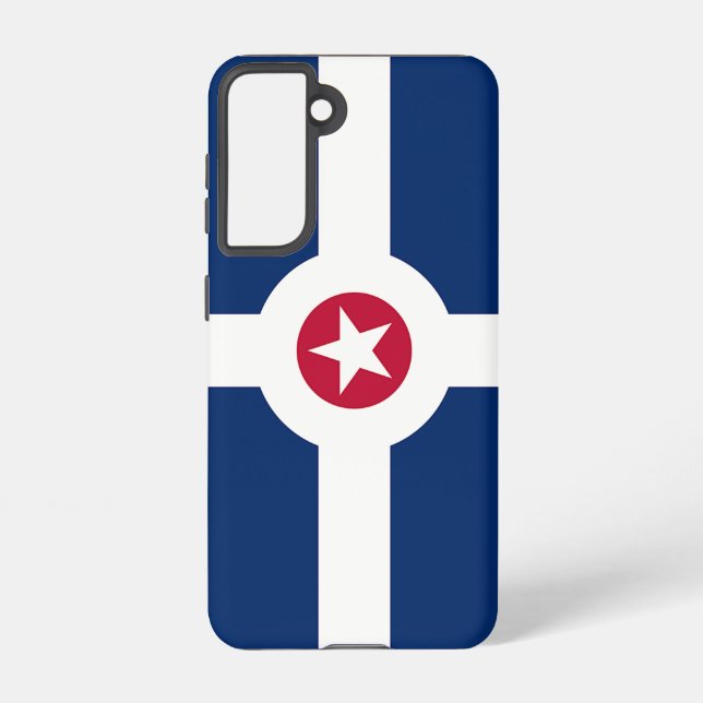 Samsung Galaxy S21 Case Flag of Indianapolis, US (Back)