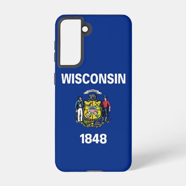 Samsung Galaxy S21 Case Flag of Wisconsin (Back)