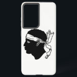 Samsung Galaxy S21 Plus Case flag of Corsica<br><div class="desc">Enhance your Samsung Galaxy S21 Plus with our exclusive cover featuring the flag of Corsica! Crafted with precision and attention to detail, this cover proudly displays the distinctive design of the Corsican flag. The flag features a white Moor's head wearing a bandanna on a field of gold (yellow), surrounded by...</div>