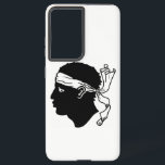 Samsung Galaxy S21 Plus Case flag of Corsica<br><div class="desc">Enhance your Samsung Galaxy S21 Plus with our exclusive cover featuring the flag of Corsica! Crafted with precision and attention to detail, this cover proudly displays the distinctive design of the Corsican flag. The flag features a white Moor's head wearing a bandanna on a field of gold (yellow), surrounded by...</div>