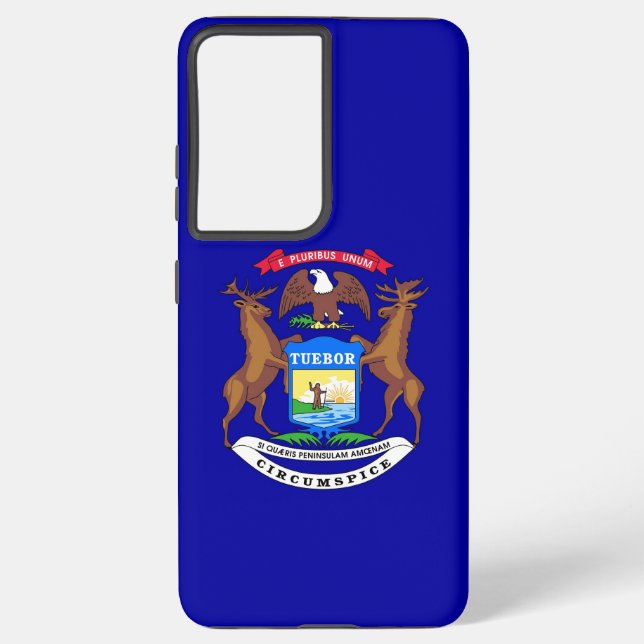 Samsung Galaxy S21 Plus Case Flag of Michigan (Back)