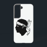 Samsung Galaxy S22 Case Flag of Corsica<br><div class="desc">Transform your Samsung Galaxy S22 into a symbol of Corsican pride with our exclusive cover featuring the flag of Corsica! Crafted with meticulous attention to detail, this cover proudly showcases the iconic design of the Corsican flag. The flag features a white Moor's head wearing a bandanna on a field of...</div>