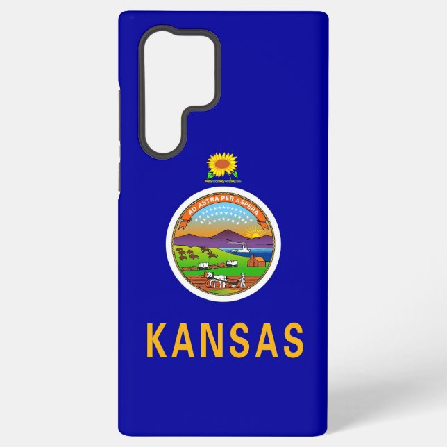 Samsung Galaxy S22 Ultra Case Flag of Kansas (Back)