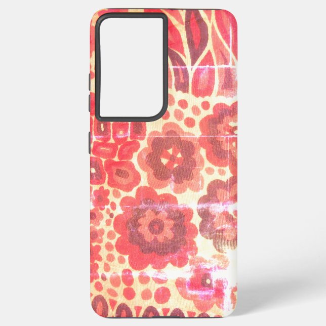 SAMSUNG GALAXYS21 CASE RETRO FLOWER DESIGN (Back)