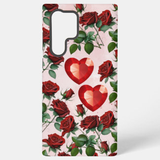 Samsung Phone Case with Heart and Rose Design – El