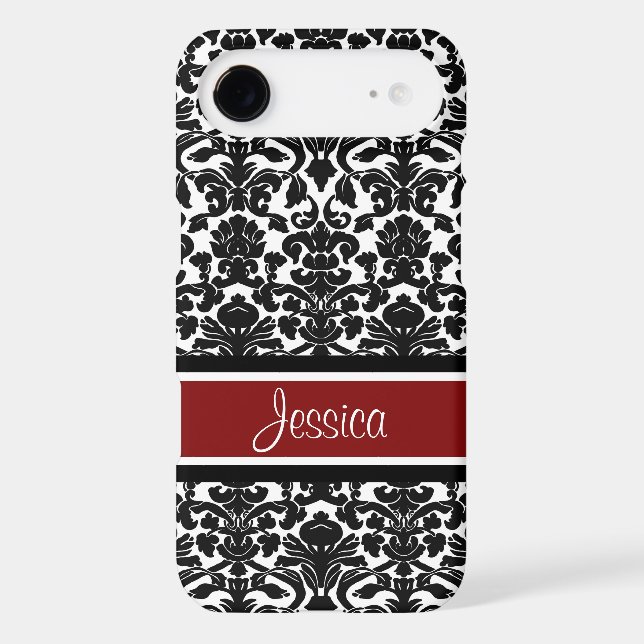 Samsung Red Damask Custom Name Case-Mate Samsung Galaxy Case (Back)