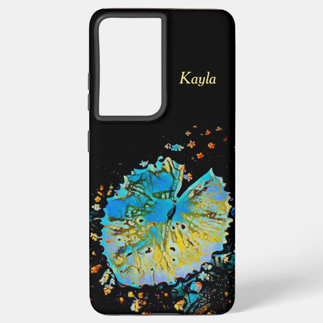 Samsung S21 Ultra Case Water Lily Pod with Black (Back)