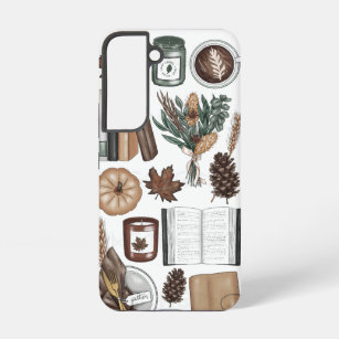 Samsung S22 phone case,aesthetic cover,book+coffee Samsung Galaxy Case