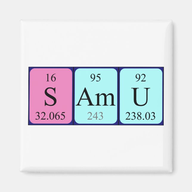 Samu periodic table name magnet (Front)