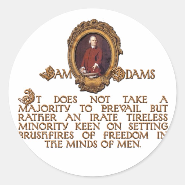 Samuel Adams, Irate and Tireless Guy Classic Round Sticker (Front)