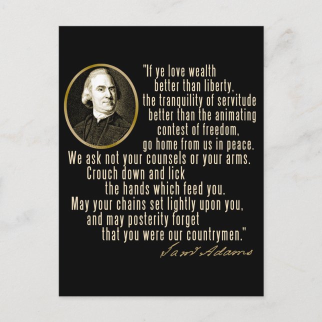 Samuel Adams Quote Postcard (Front)