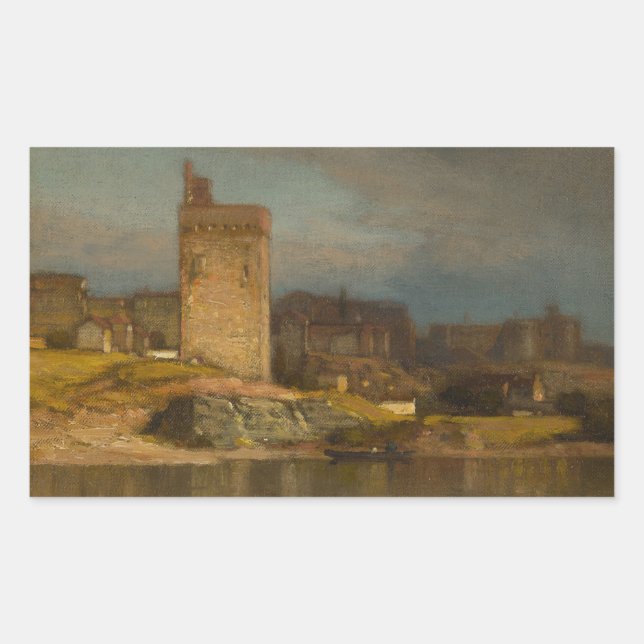 Samuel Colman - Old Tower at Avignon Rectangular Sticker (Front)
