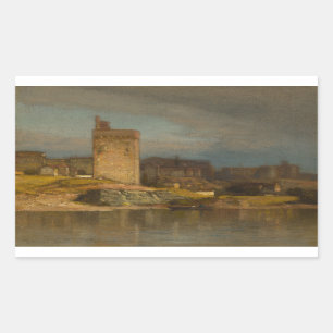 Samuel Colman - Old Tower at Avignon Rectangular Sticker
