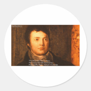 Samuel Cooleridge "Ideas" Wisdom Quote Gifts Classic Round Sticker