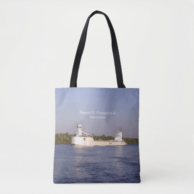 Samuel D. Champlain & Innovation all over tote Bag (Front)