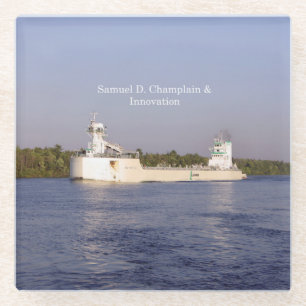 Samuel D. Champlain & Innovation glass coaster