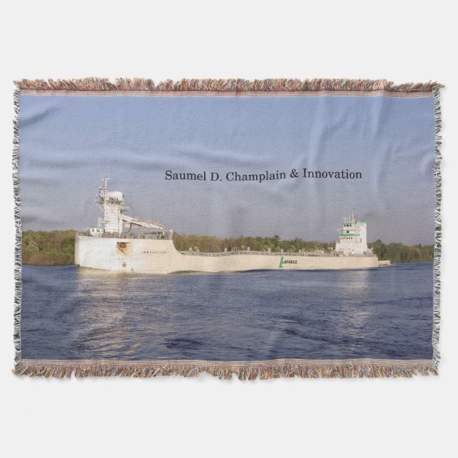Samuel D. Champlain & Innovation woven blanket (Front)