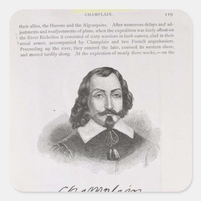 Samuel de Champlain Square Sticker (Front)