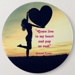Samuel Lover quote heart love inspiration Case-Mat 6 Cm Round Badge