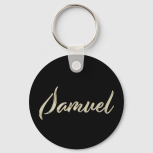 Samuel Name whitegold Button Schlüsselanhänger Key Ring