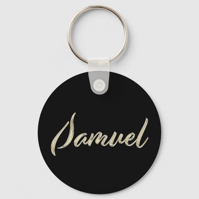 Samuel Name whitegold Button Schlüsselanhänger Key Ring (Front)