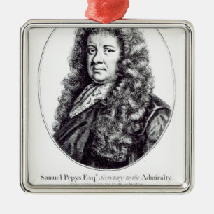 Samuel Pepys Metal Ornament