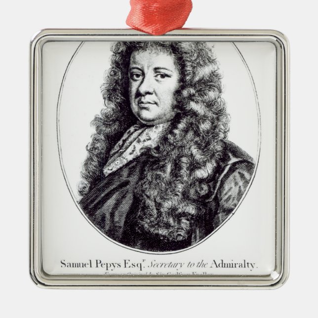 Samuel Pepys Metal Ornament (Front)