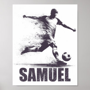 Samuel Soccer Boys Personalised First Name Samuel  Poster