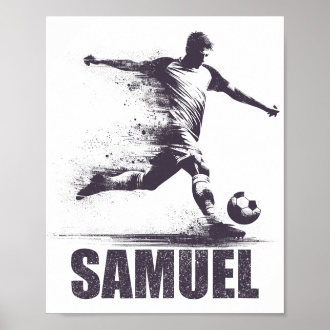 Samuel Soccer Boys Personalised First Name Samuel  Poster (Front)