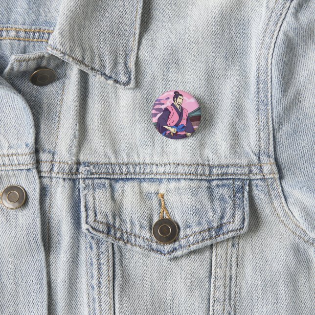 samurai 3 cm round badge (In Situ)