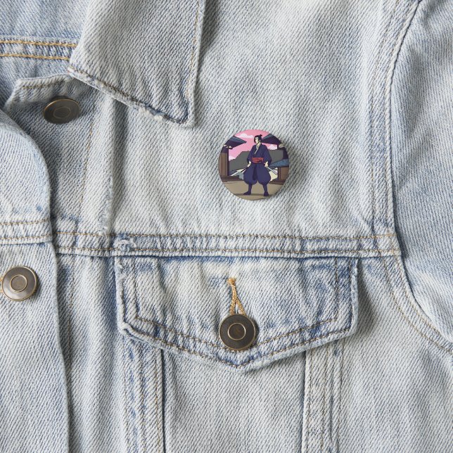 samurai 3 cm round badge (In Situ)