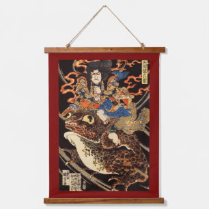 Samurai and Giant Frog, Kuniyoshi, Ukiyo-e Hanging Tapestry