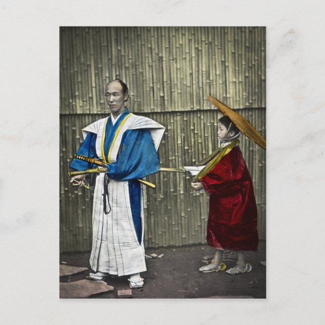 Samurai and Servant Postcard (Front)
