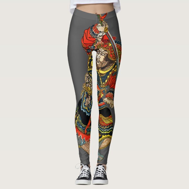Samurai And Sword Leggings (Front)