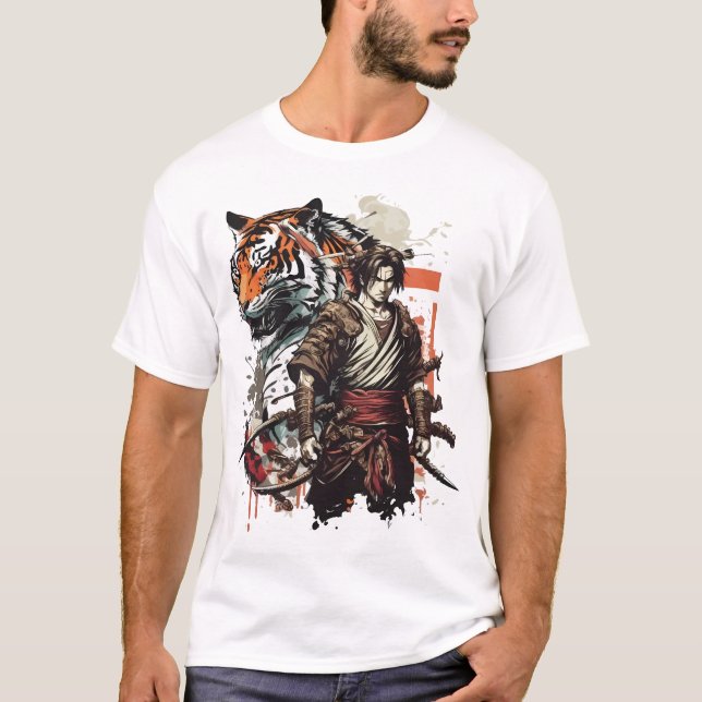 Samurai and the tiger - The perfect union between  T-Shirt (Front)