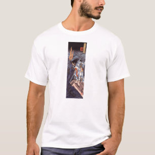 Samurai and Water Dragon Vintage Japanese Print T-Shirt