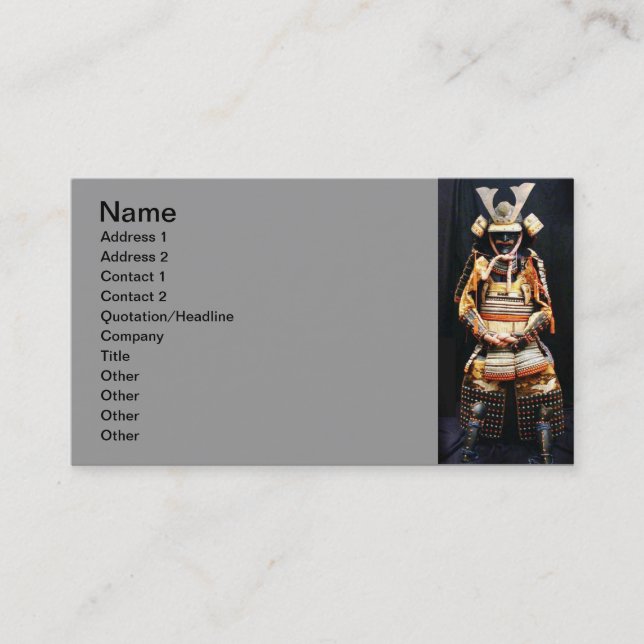 Samurai Armour Business Card (Front)