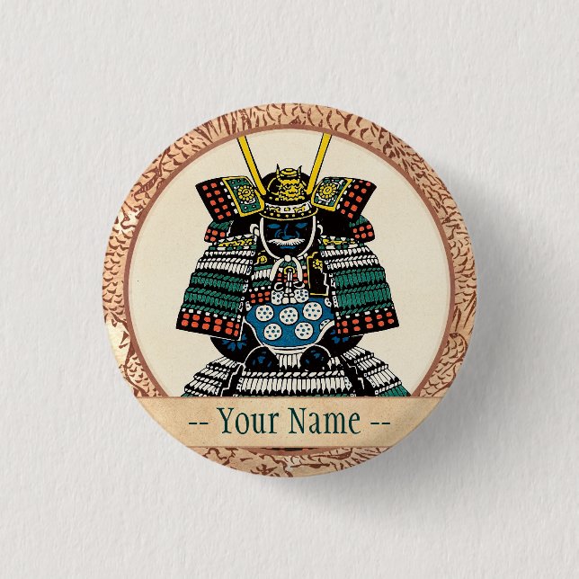 Samurai Armour Ō-yoroi japanese classic art tattoo 3 Cm Round Badge (Front)