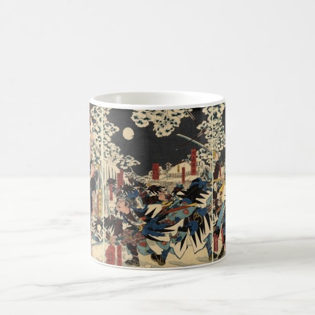 Samurai at war in the snow circa 1800's coffee mug (Center)