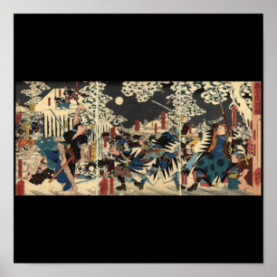 Samurai at war in the snow circa 1800's poster