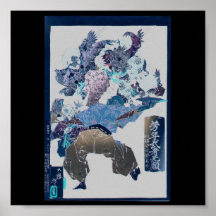 Samurai attacked by Tengu, Circa 1883 Poster