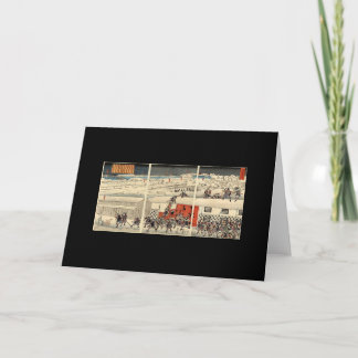 Samurai Attacking in the Snow Greeting Card