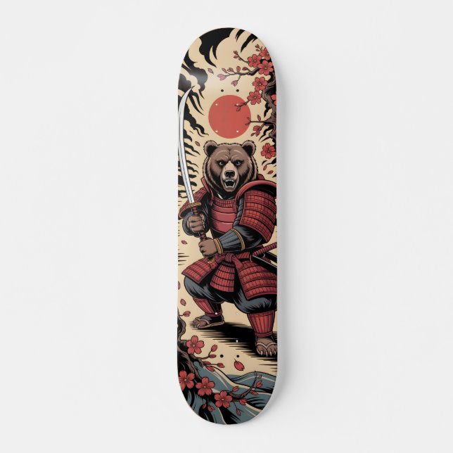 Samurai Bear warrior Skateboard (Front)